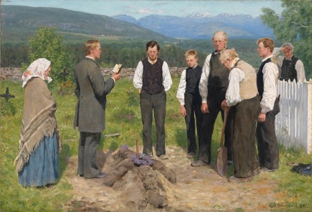 Erik Werenskiold - En Bondebedgravelse